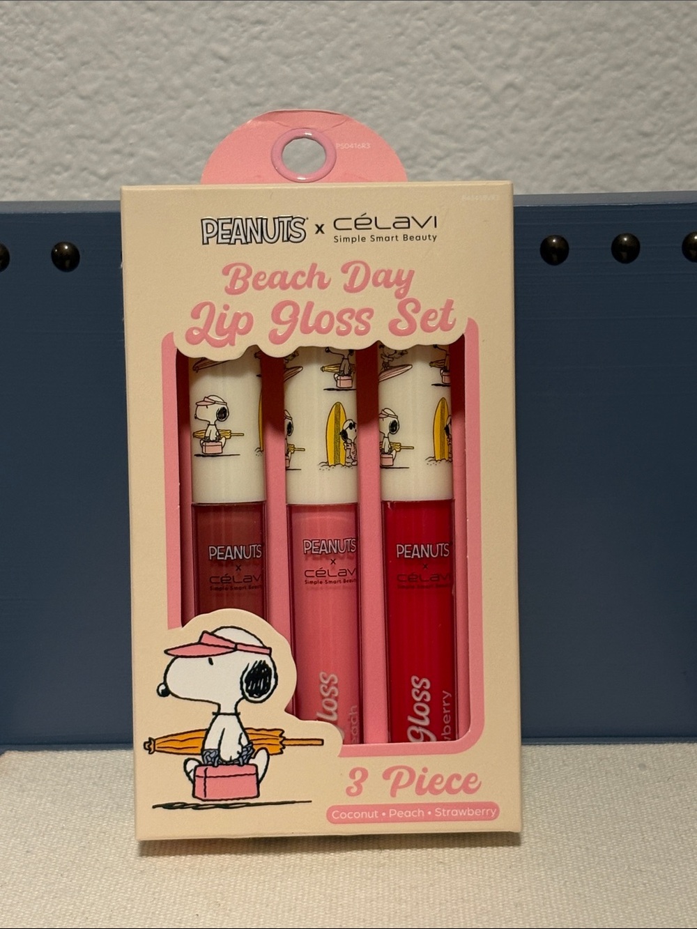 NIB Peanuts x Celavi Beachy Lip Gloss Set 3 Pc